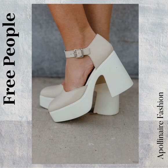 Free People Gwen Mary Jane Platform Heels in Moonlight Size 40 New or 10 US - Picture 1 of 9